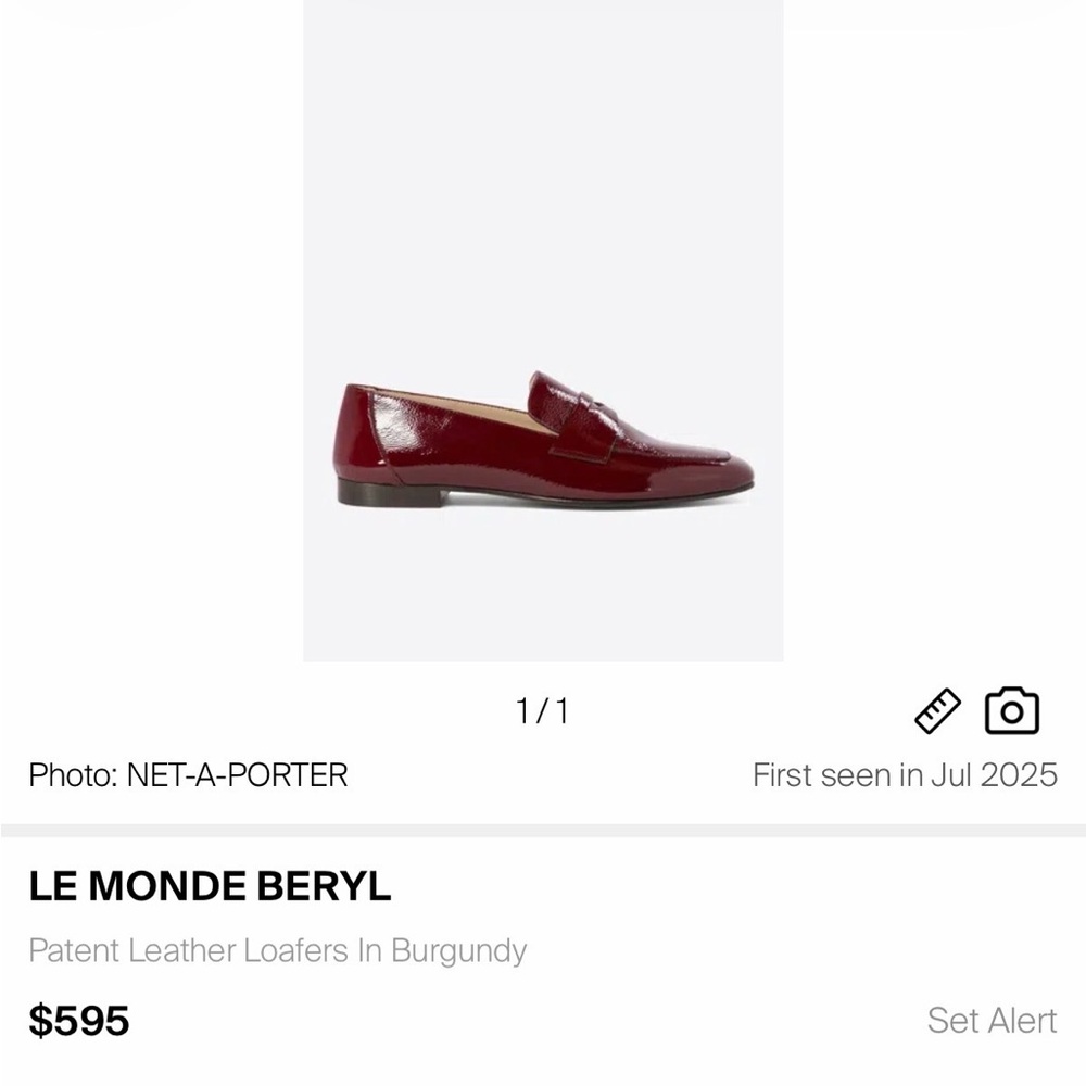 Le Monde Beryl Burgundy Patent Leather Loafers sold out